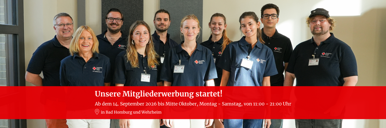 Banner Mitgliederwerbung Ende September 2026 Werberteam für den DRK-Kreisverband Hochtaunus.